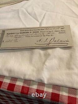 884 US NAVY ADMIRALS LOT OF 6 CIVIL WAR ADMIRALS CHECKS 1840 1850s. NICE GROUP