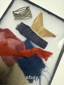 8.25 X 6.25 Display, Ex-auction CIVIL War Flag Fragments (fabrics + Cs Star)