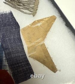 8.25 X 6.25 Display, Ex-auction CIVIL War Flag Fragments (fabrics + Cs Star)