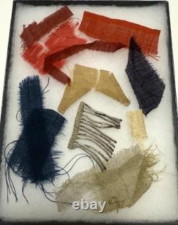 8.25 X 6.25 Display, Ex-auction CIVIL War Flag Pieces (fabric, Star, Fringe)