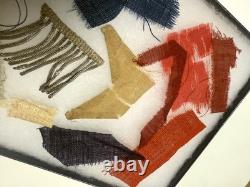 8.25 X 6.25 Display, Ex-auction CIVIL War Flag Pieces (fabric, Star, Fringe)