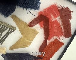 8.25 X 6.25 Display, Ex-auction CIVIL War Flag Pieces (fabric, Star, Fringe)