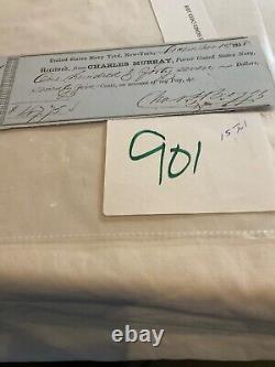 901 Usn CIVIL War Admiral Charles Boggs Signed Chk 1858 Mississippi River Hero