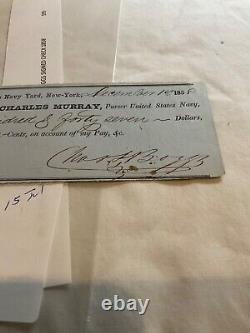 901 Usn CIVIL War Admiral Charles Boggs Signed Chk 1858 Mississippi River Hero