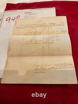 940 CIVIL WAR MOBILE ALA UNION ARMY SUPPLIES INVOICE 1865 SGN HARRELL 97th ILL V