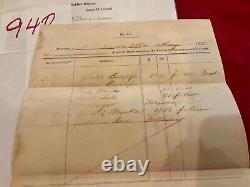 940 CIVIL WAR MOBILE ALA UNION ARMY SUPPLIES INVOICE 1865 SGN HARRELL 97th ILL V