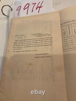 974 CIVIL War Us Army General Order Price List Clothing And Equipment 1862