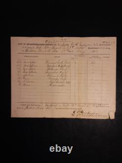 9th U. S. Colored Troops Civil War / 1864 Quartermaster Stores Document