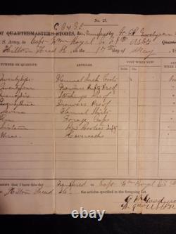 9th U. S. Colored Troops Civil War / 1864 Quartermaster Stores Document