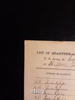 9th U. S. Colored Troops Civil War / 1864 Quartermaster Stores Document