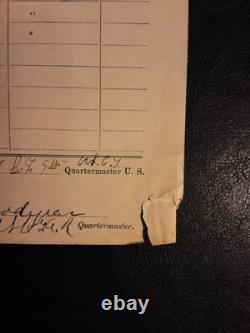 9th U. S. Colored Troops Civil War / 1864 Quartermaster Stores Document