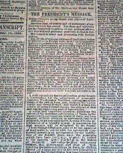 ABRAHAM LINCOLN'S State of the Union Address SIGNED 1862 Civil War Newspaper
