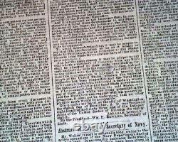 ABRAHAM LINCOLN'S State of the Union Address SIGNED 1862 Civil War Newspaper
