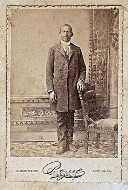 AFRICAN AMERICAN BLACK CONFEDERATE NORFOLK VIRGINIA CABINET CARD PHOTO c1886