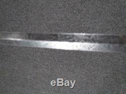 ANTIQUE AMES CIVIL WAR MILITARY SWORD, EAGLE INSIGNIA, US engraved on BLADE