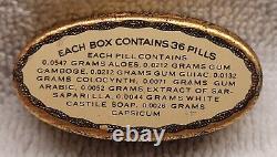 ANTIQUE BRANDRETH'S PILLS TIN BOX HISTORICAL PHARMACEUTICAL CIVIL WAR w CONTENTS