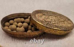 ANTIQUE BRANDRETH'S PILLS TIN BOX HISTORICAL PHARMACEUTICAL CIVIL WAR w CONTENTS