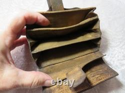 ANTIQUE CIVIL WAR ERA LEATHER WALLET 1800s M. L. SARGENT SUNAPEE NEW HAMPSHIRE