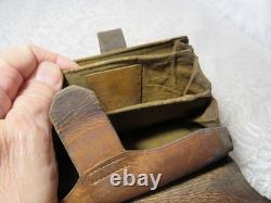 ANTIQUE CIVIL WAR ERA LEATHER WALLET 1800s M. L. SARGENT SUNAPEE NEW HAMPSHIRE