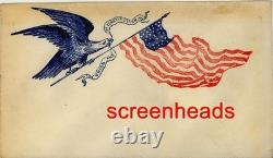 ANTIQUE CIVIL WAR PATRIOTIC COVER Bald Eagle & American Flag LG COLOR GRAPHICS