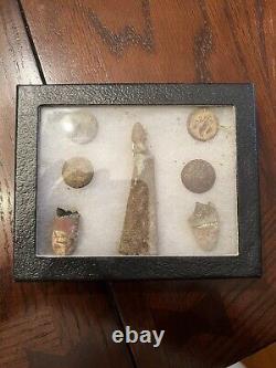 ANTIQUE CIVIL WAR RELICS, BULLETS and BUTTON casings 1862-1863