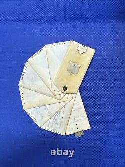 ARMY OFFICER'S Civil War era ANTIQUE Pocket Notebook NOTE PAD Fan Shaped Diary
