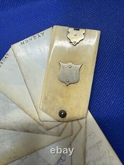 ARMY OFFICER'S Civil War era ANTIQUE Pocket Notebook NOTE PAD Fan Shaped Diary