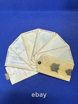 ARMY OFFICER'S Civil War era ANTIQUE Pocket Notebook NOTE PAD Fan Shaped Diary