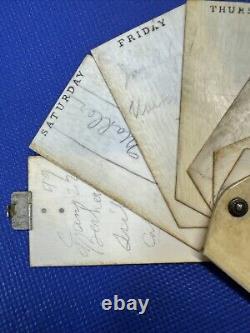 ARMY OFFICER'S Civil War era ANTIQUE Pocket Notebook NOTE PAD Fan Shaped Diary