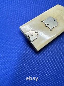 ARMY OFFICER'S Civil War era ANTIQUE Pocket Notebook NOTE PAD Fan Shaped Diary