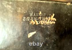 ATG. ORIG. U. S. CIVIL WAR LEATHER CARTRIDGE POUCH -MAKER J. T. SMITH w Initials