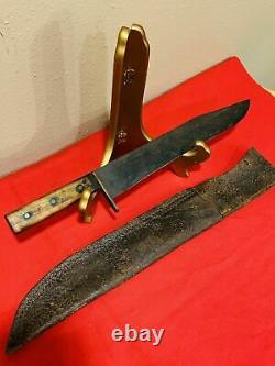 A Good & Super Rare Confederate Bowie Knife Cs Csa With Sheath Us CIVIL War