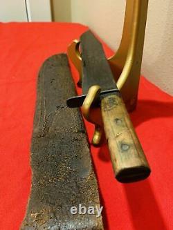 A Good & Super Rare Confederate Bowie Knife Cs Csa With Sheath Us CIVIL War