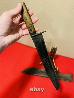 A Good & Super Rare Confederate Bowie Knife Cs Csa With Sheath Us CIVIL War