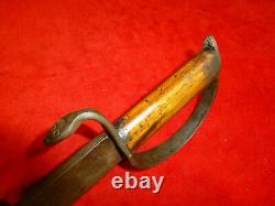 A Great CIVIL War Era Confederate 18 D Guard Bowie Knife + Hickory Handle