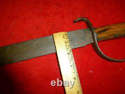 A Great CIVIL War Era Confederate 18 D Guard Bowie Knife + Hickory Handle