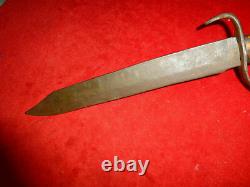 A Great CIVIL War Era Confederate 18 D Guard Bowie Knife + Hickory Handle