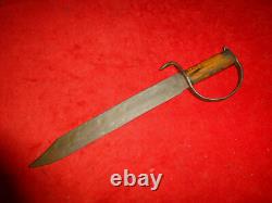 A Great CIVIL War Era Confederate 18 D Guard Bowie Knife + Hickory Handle