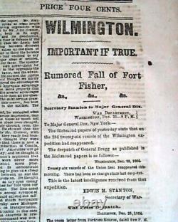 Abe CHRISTMAS PRESENT Sherman Captures Savannah Georgia 1864 Civil War Newspaper