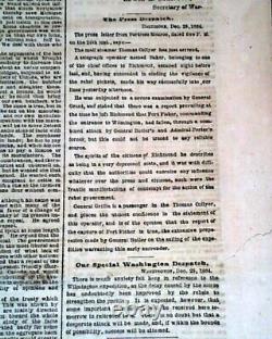 Abe CHRISTMAS PRESENT Sherman Captures Savannah Georgia 1864 Civil War Newspaper