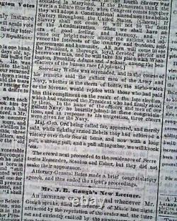 Abraham Lincoln In Response to a Serenade Address 1864 NYC Civil War Newspaper