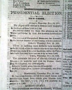 Abraham Lincoln In Response to a Serenade Address 1864 NYC Civil War Newspaper