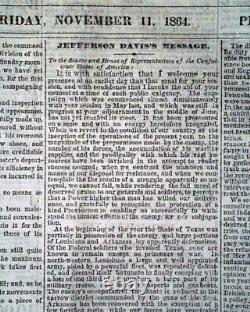 Abraham Lincoln In Response to a Serenade Address 1864 NYC Civil War Newspaper