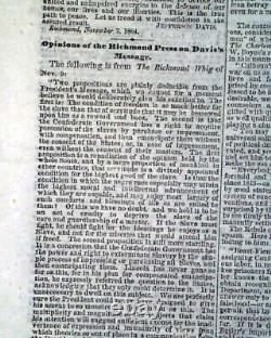 Abraham Lincoln In Response to a Serenade Address 1864 NYC Civil War Newspaper