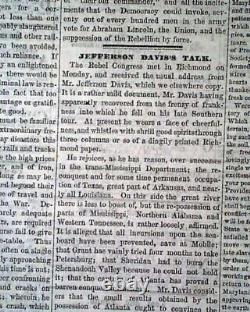 Abraham Lincoln In Response to a Serenade Address 1864 NYC Civil War Newspaper