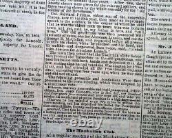 Abraham Lincoln In Response to a Serenade Address 1864 NYC Civil War Newspaper