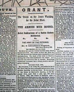 Abraham Lincoln Inauguration 1st Rpt. Civil War Final Weeks 1865 old Newspaper