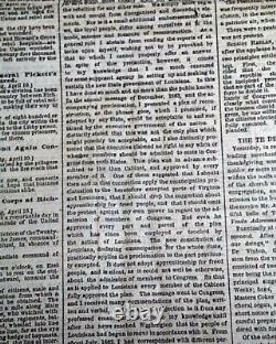 Abraham Lincoln Last Proclamation Prior Assassination 1865 Civil War Newspaper