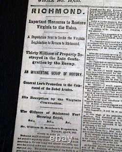 Abraham Lincoln Last Proclamation Prior Assassination 1865 Civil War Newspaper