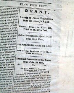 Abraham Lincoln Last Proclamation Prior Assassination 1865 Civil War Newspaper